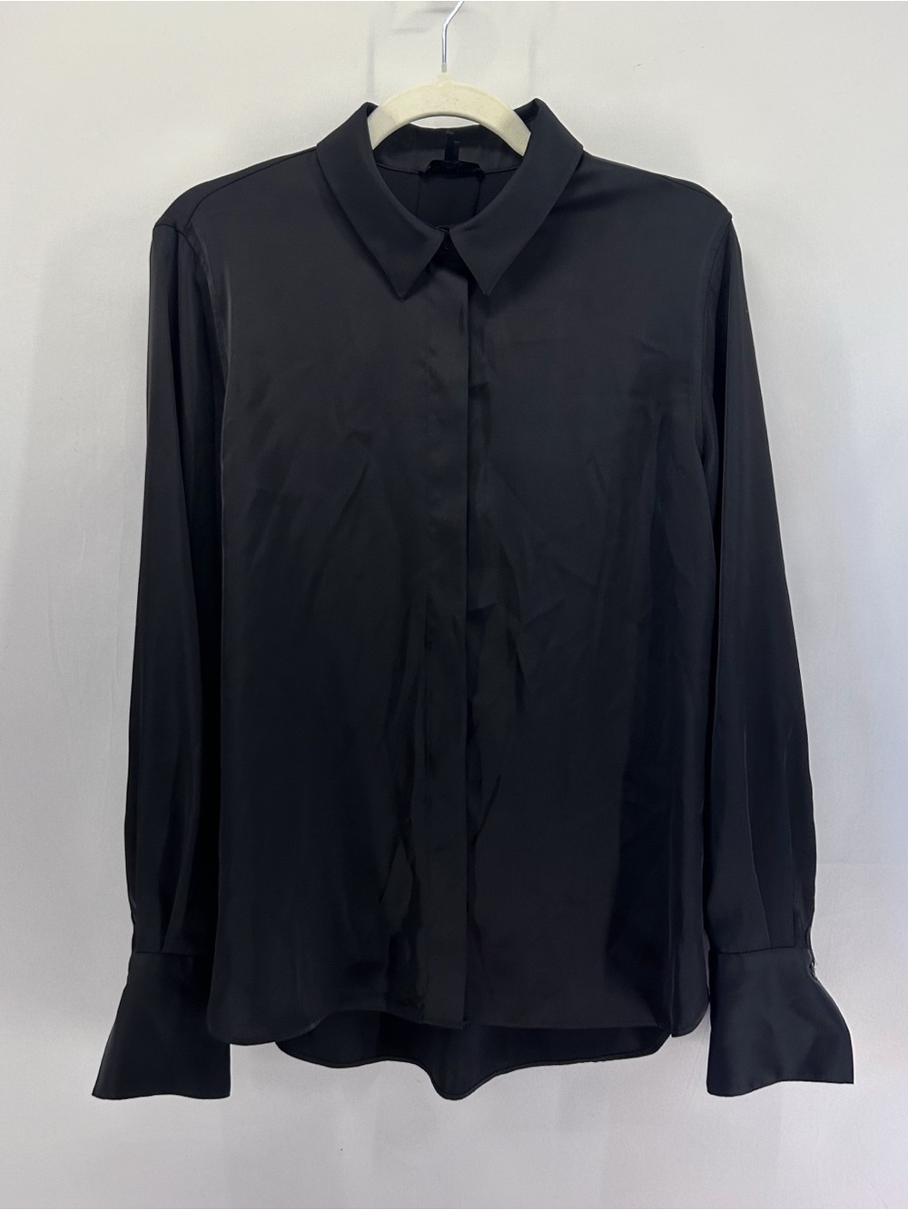 Rag & Bone Women’s Black Satin Button Down Shirt Large